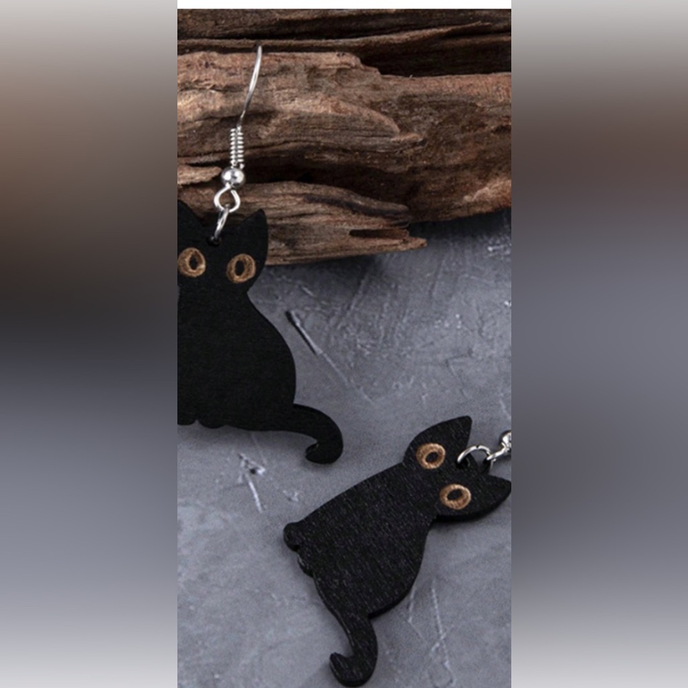 🐈‍⬛  BLACK CAT EARRINGS FOR HALLOWEEN OR BLACK CAT 🐈‍⬛ LOVERS❗️